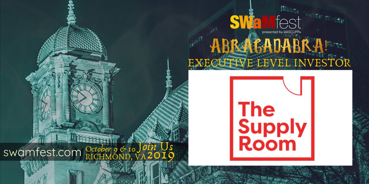 swamfest's tweet image. Thank you to the marvelous @TSRCINC for supporting the enchanted world of SWaMfest Abracadabra!

#swamfest19 #RVA #mainstreetstation #downtown #businessconference #SWaM #magicalmoments #networking #smallbiz