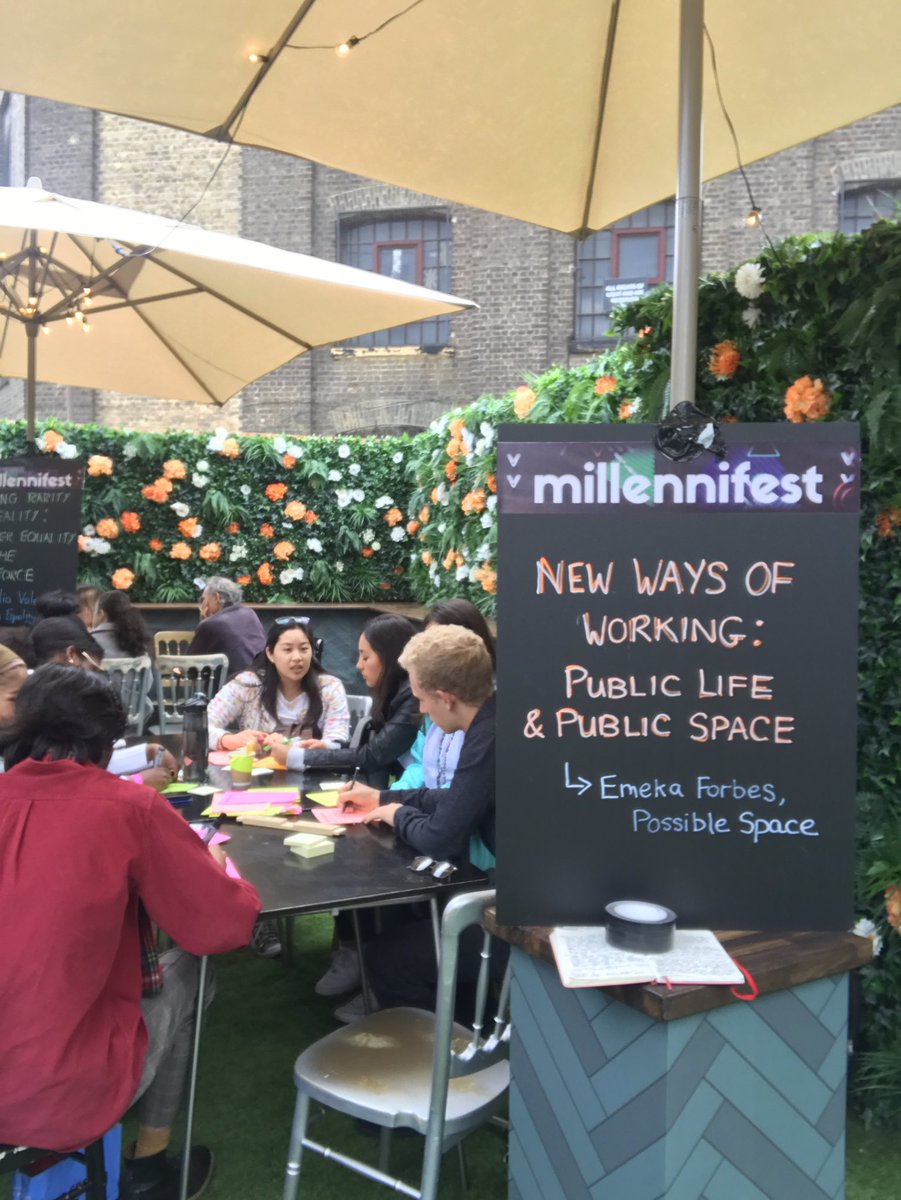 Had a great time leading a workshop at @millennifest just now on inclusive public space and the future of work. Follow our work at @possiblespace_ for more!