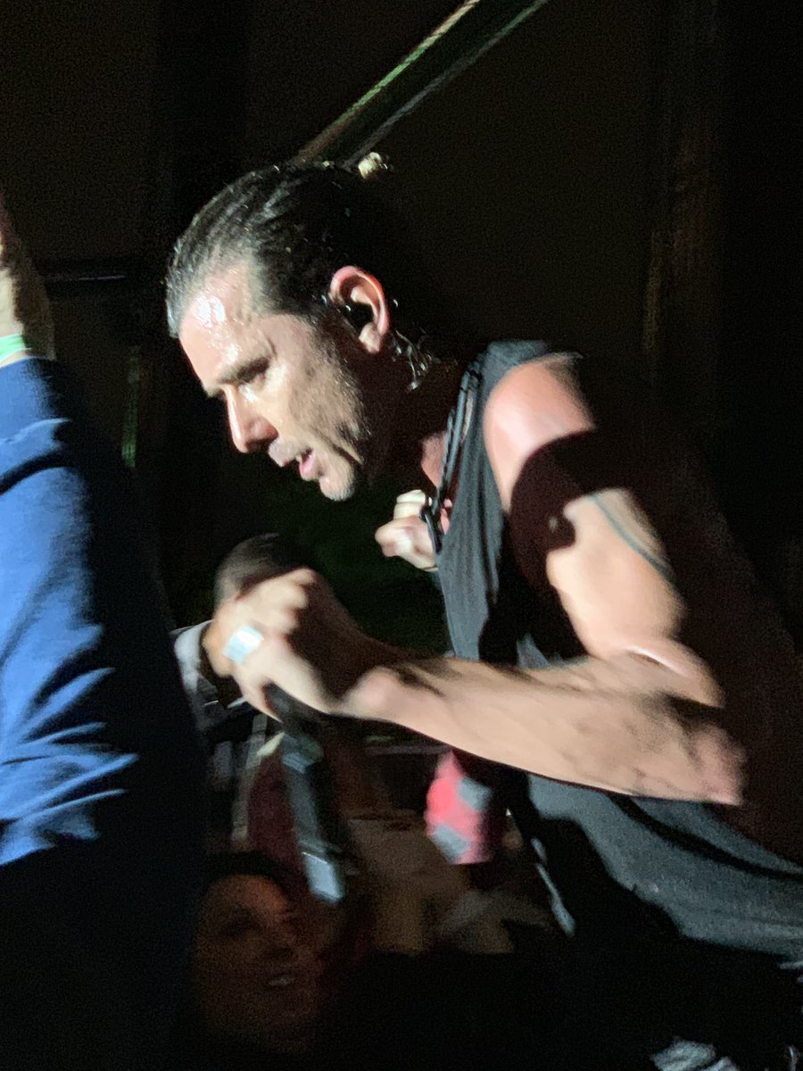 wischlist's tweet photo. Gavin Rossdale turns 54 in October, but he was more like 24 last night, when during “Little Things,” he ran throughout the crowd  — including up on the lawn — &amp; then passed within a couple of feet of us. What a fantastic, energetic show, bringing me right back to the ‘90s. 🤘🏻🎸🎶 https://t.co/6z19CdVQ6H