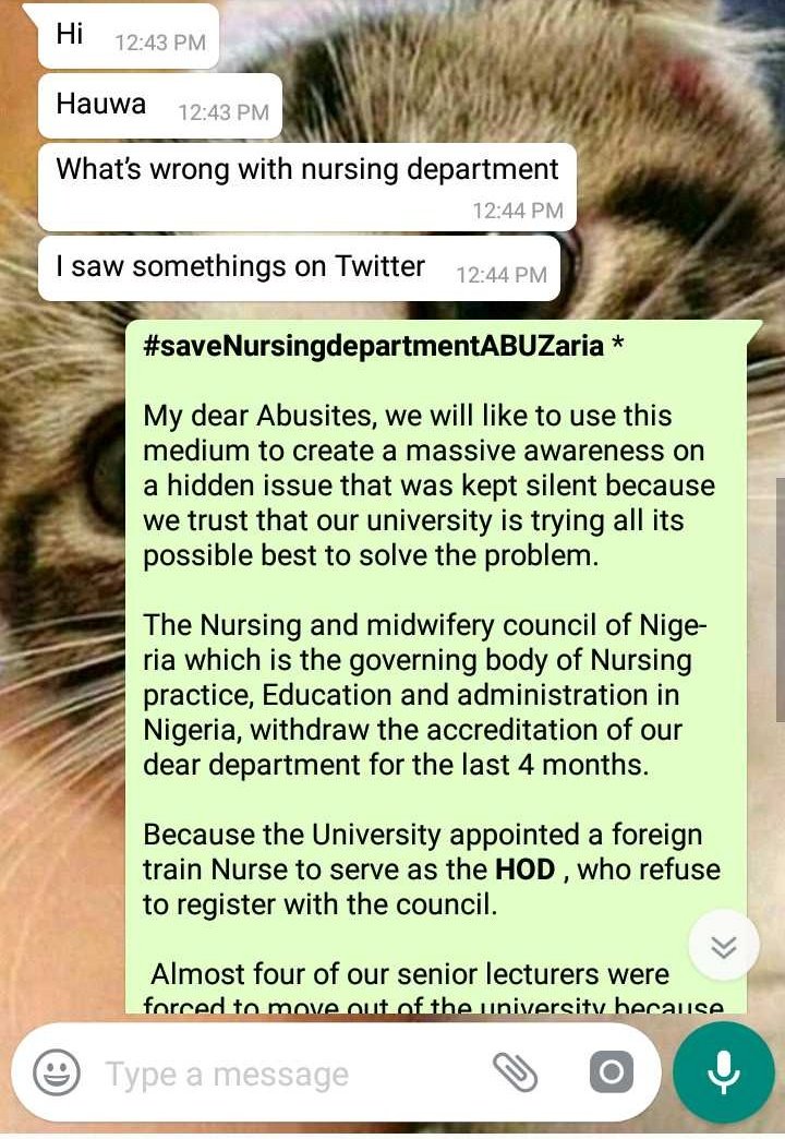 caketopiaa's tweet photo. #nursingstudents are in dilemma, help save our department by retweeting π
#saveourdepartment
#saveNursingdepartmentABUZaria
#savenursingstudents https://t.co/Q7n9nA73iU