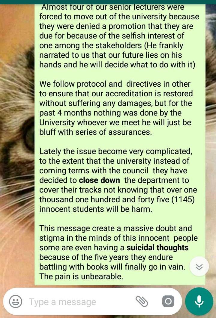 caketopiaa's tweet photo. #nursingstudents are in dilemma, help save our department by retweeting π
#saveourdepartment
#saveNursingdepartmentABUZaria
#savenursingstudents https://t.co/Q7n9nA73iU