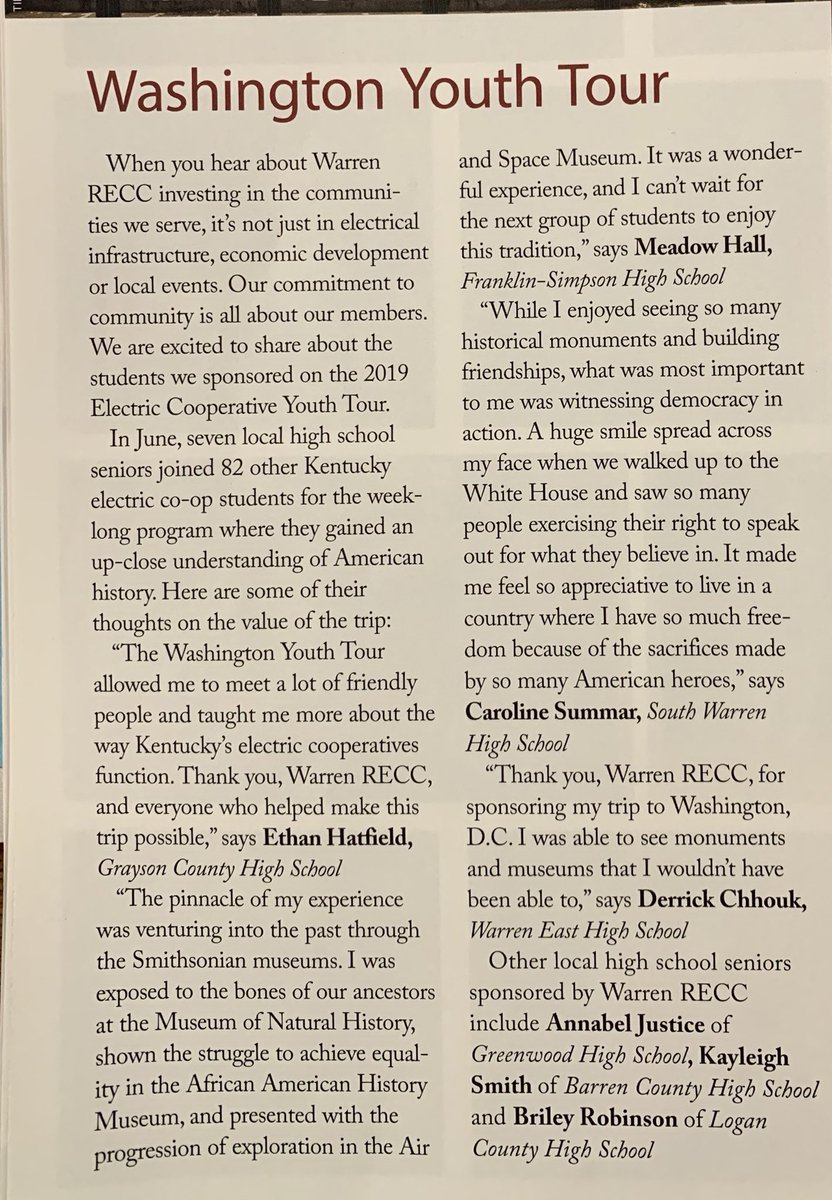 Congratulations to South Warren Environmental Club Officer Caroline Summar! We are proud of you!