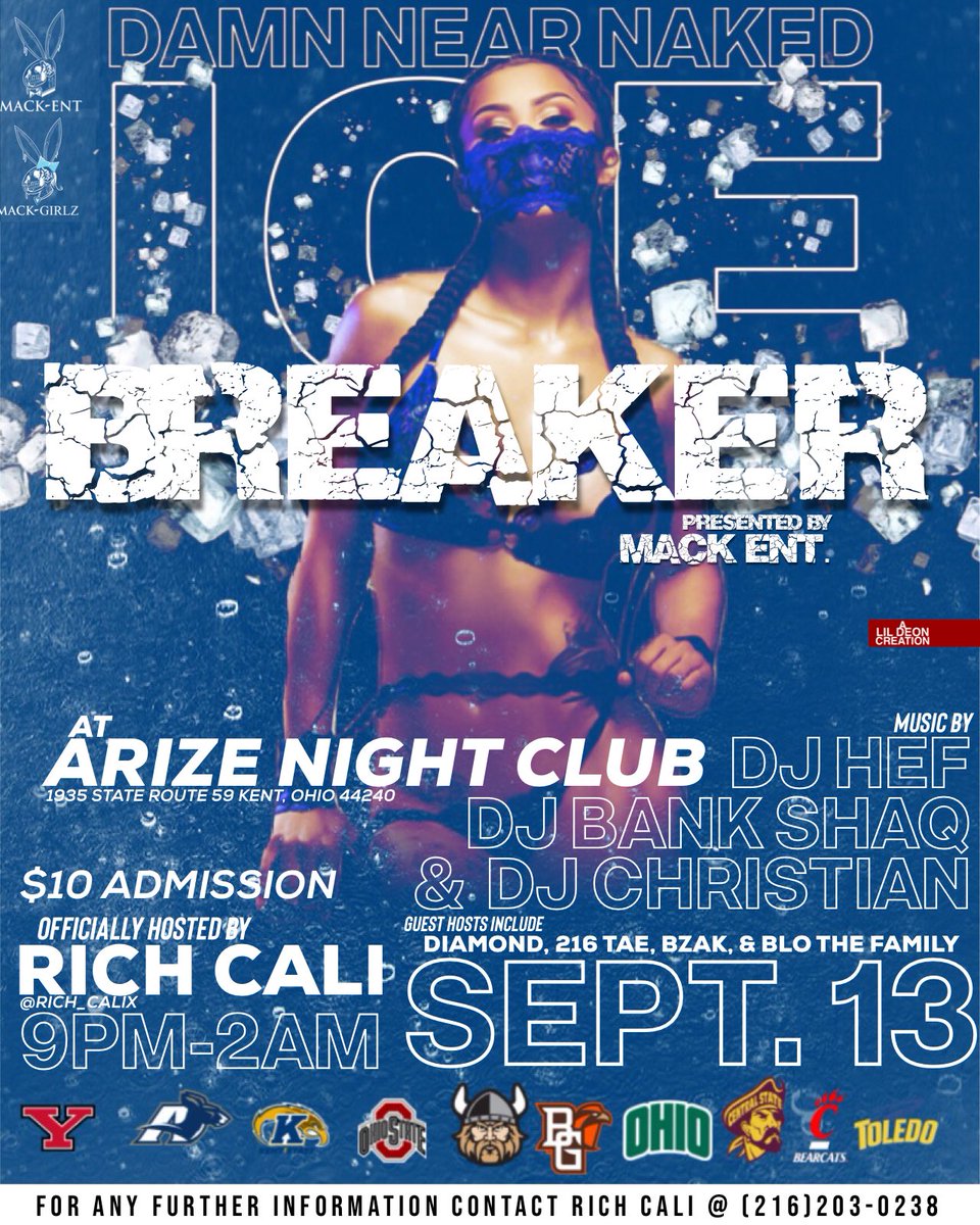 MackEnt216's tweet image. Friday the 13th ‼️Damn Near Naked ice breaker is the only move that matters 🔥🔥 sounds by @DjHefMack @DJBankShaq &amp;amp; dj chrisian hosted by Bzak Blothefamily Diamond 216Tae and rich cali