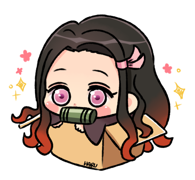 Haru HamadaさんがTwitterに投稿した竈門禰豆子(鬼滅の刃)のイラスト。