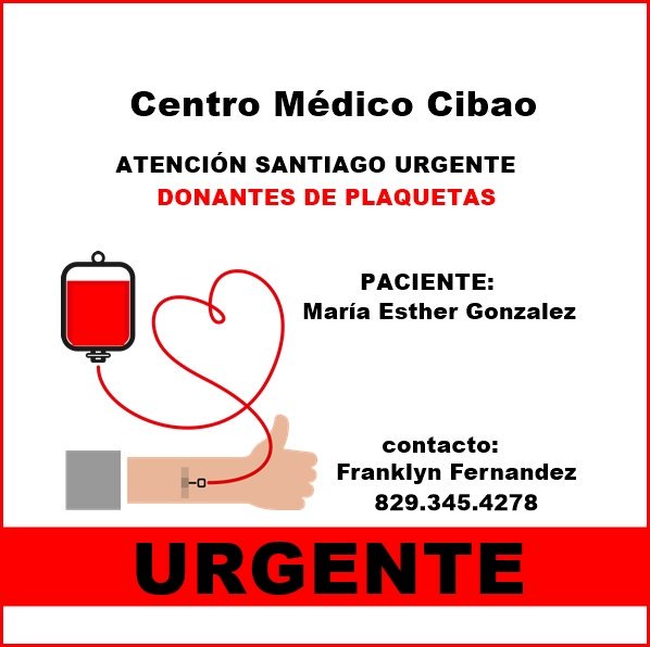 Se necesitan plaquetas #urgente