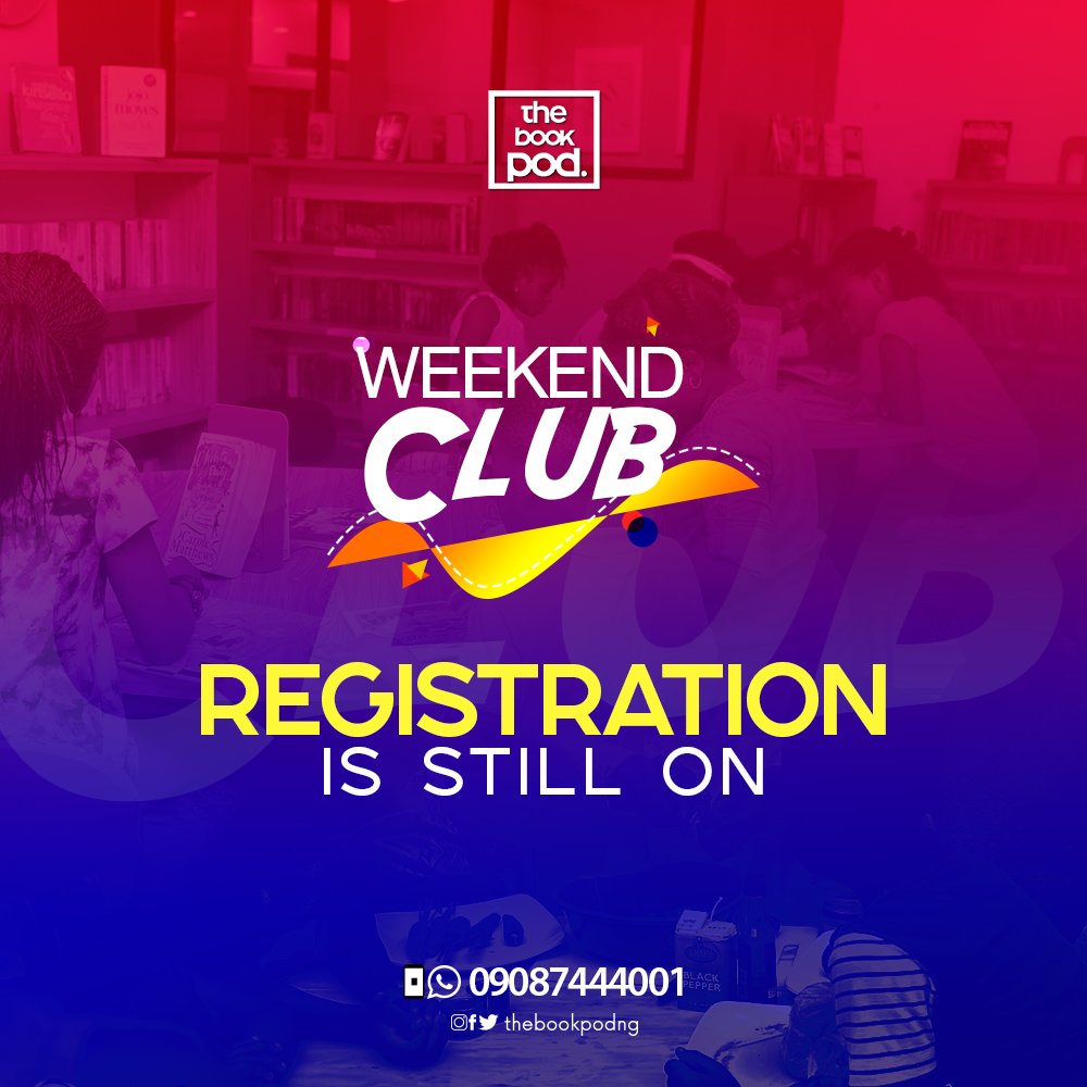 thebookpodng's tweet photo. Registration is still ON. Slide into our DM or call the number on the flyer. Your kids will love this 😇😇
#weekendtrends #weekendactivity #weekendtime #weekendfocus #weekendgoals #weekendclub #schoolclubs #readingclubs #readingclubinportharcourt #trending #bookworm #growth #pro https://t.co/cNhkMDRPFf
