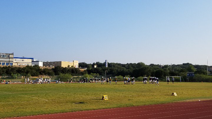 Early morning gridiron at Lopez. Go Panthers!