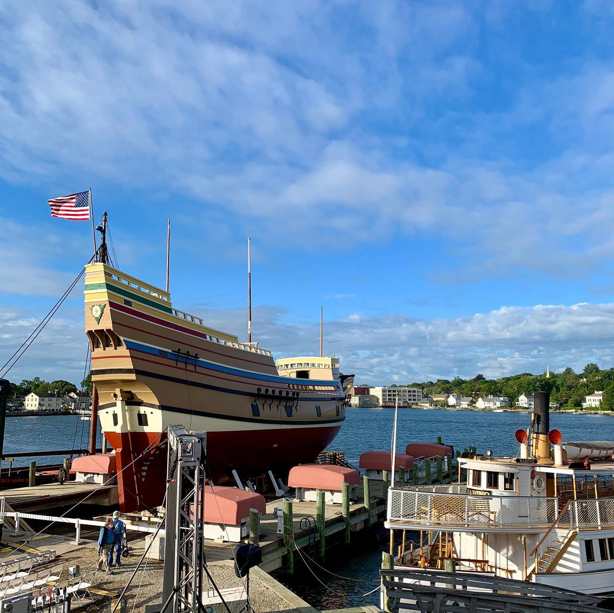 Some news from Plymouth, Massachusetts, where the newly restored Mayflower II replica will shortly be unveiled ⚓️

It was originally built in Brixham, Devon, as a thank you to the US for support in the Second World War and sailed from Plymouth, UK, to Plymouth, MA, in 1957