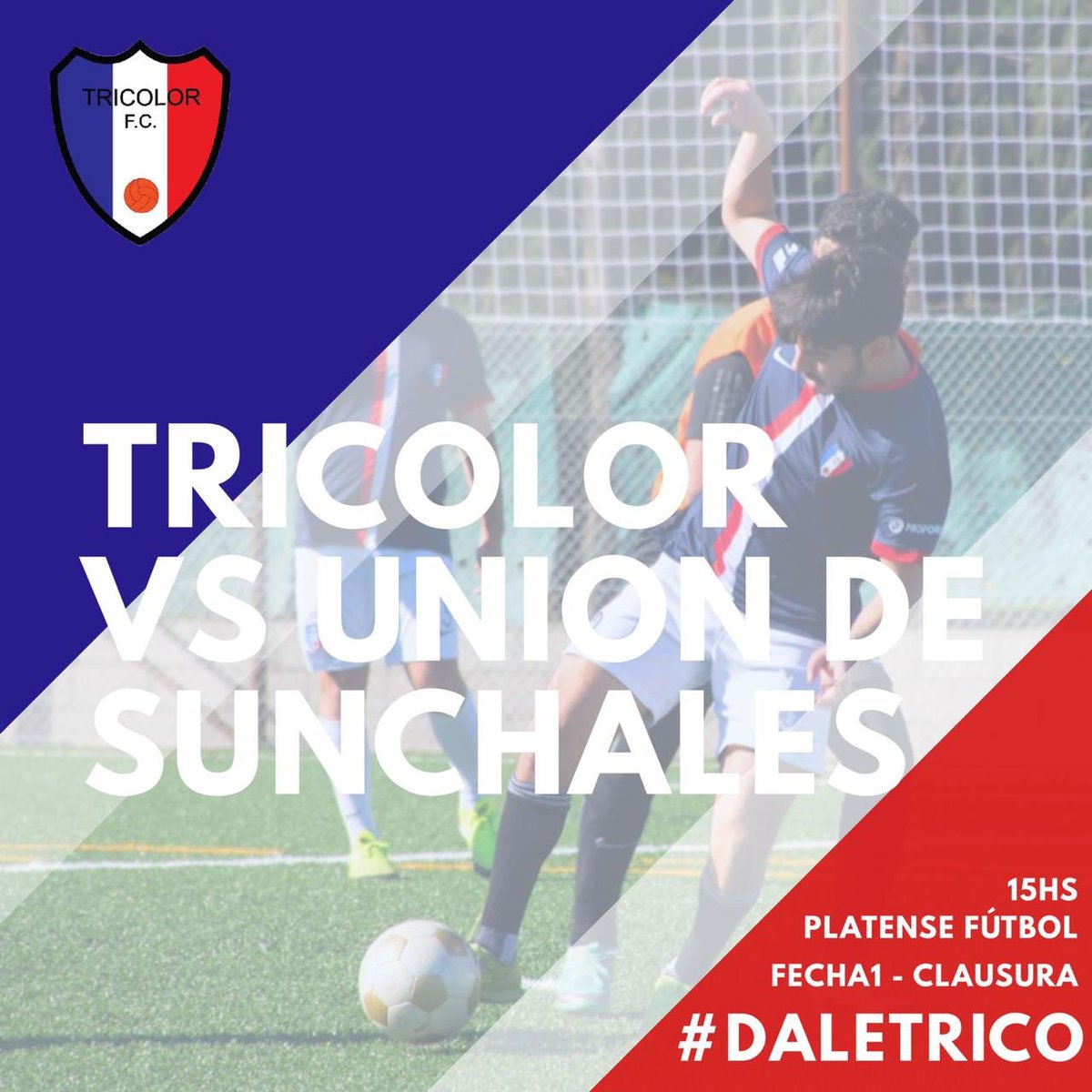 FCTricolor_'s tweet photo. ¡SÁBADO DE FÚTBOL!
⚽️ Hoy a las 15 el Trico debuta en el Torneo Clausura en la sede de Platense. El rival será Unión de Sunchales. #DaleTrico🔵⚪️🔴 #TodoTrico #GrupoHumano https://t.co/v8CylVhaFx