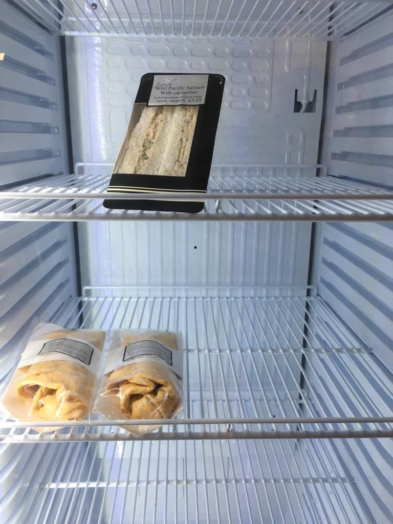 PipWhittaker's tweet photo. #GWR 11.03 to Penzance: Service terminated at Plymouth due to no driver to take the train to Cornwall. No buffet service -only drinks &amp; crisps on train. Hour at Plymouth waiting for next service - this is lunch on offer. Western it is, Railway certainly, Great it is NOT! @GWRHelp https://t.co/Pxhxoj20TV