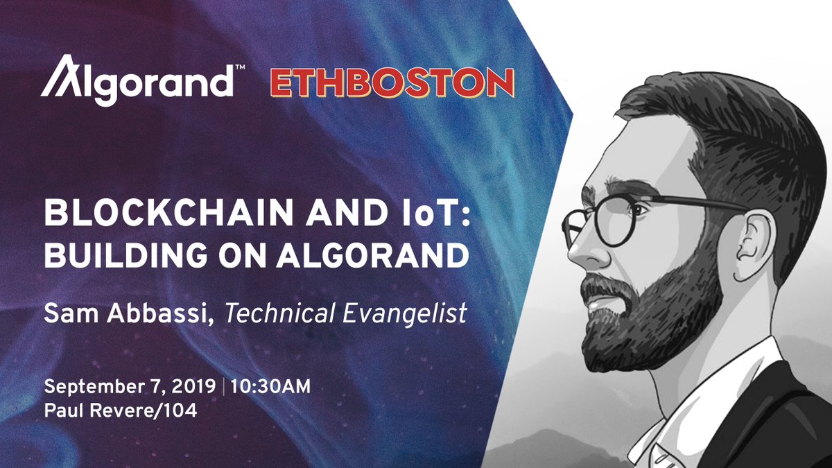 Algorand's tweet photo. Attention @ETHBoston Hackers— Algorand’s API Workshop with @samabbassi begins in T-30 minutes in Paul Revere/104. See you there! #borderlessdevelopment https://t.co/gF0RnQYRTn