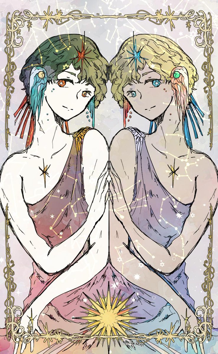 海嶌あありすけ Booth على تويتر お題 双子 ギリシャ神話より カストルとポルックス Sinwa1d 神話版深夜の真剣お絵かき60分勝負