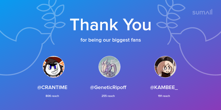 Jiggles_SSBU's tweet photo. Our biggest fans this week: CRANTIME, GeneticRipoff, KAMBEE_. Thank you! via https://t.co/BHsgpyvZfN https://t.co/Si8YqEr9j7