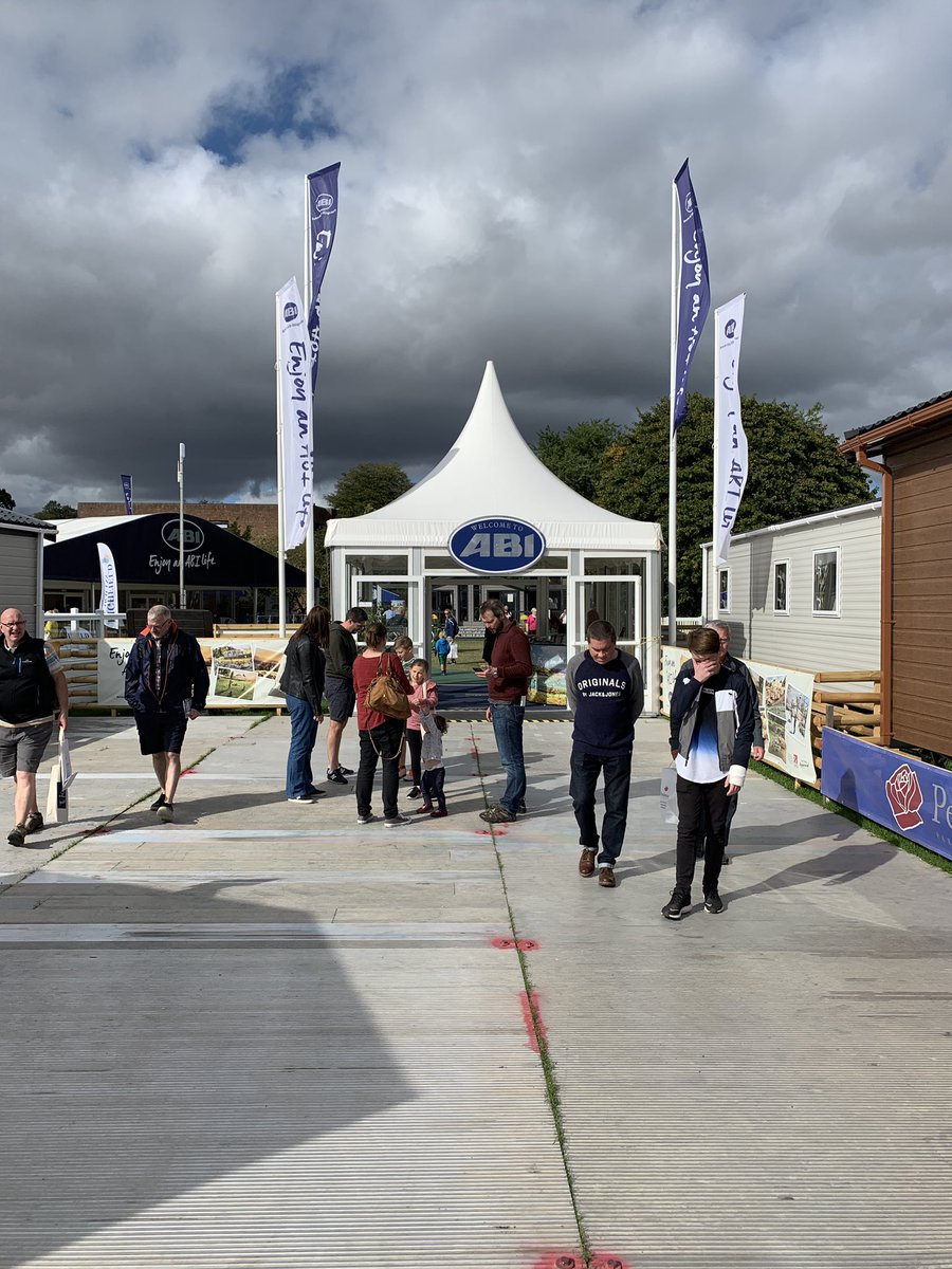HighfieldCLtd's tweet photo. Still plenty of people milking around at @ABIHolidayHomes at the Lawns Caravan and Holiday Home Expo https://t.co/7OiNtTB36C
