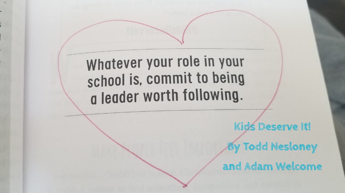 Howsonhistory's tweet photo. There is so much to absorb in #KidsDeserveIt by @TechNinjaTodd and @mradamwelcome. There are so many moments where I think, "I can't do that. I am just a teacher." And just when that fear of worth is swirling in my mind, I read this❤ So it is time for this teacher to #LeadOn. https://t.co/iK0vmQ7lhx