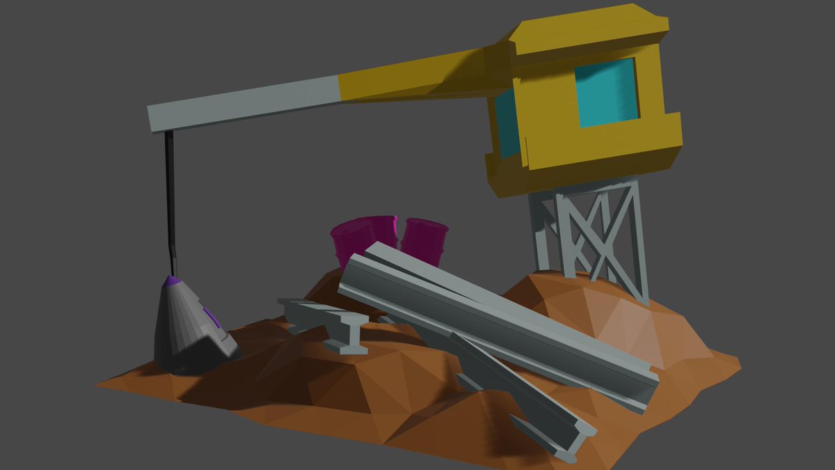 EvilOwlStudios's tweet photo. Whats a junkyard without a crane to lift you up (and to move the junk) another one of the newer junkpiles!
#gamedev #indiedev #gameart #3D #b3d #gaming #game #gamedesign #JunkShip #GamesTalentWales #lowpoly #leveldesign #screenshotsaturday https://t.co/KWtpX45d0Z