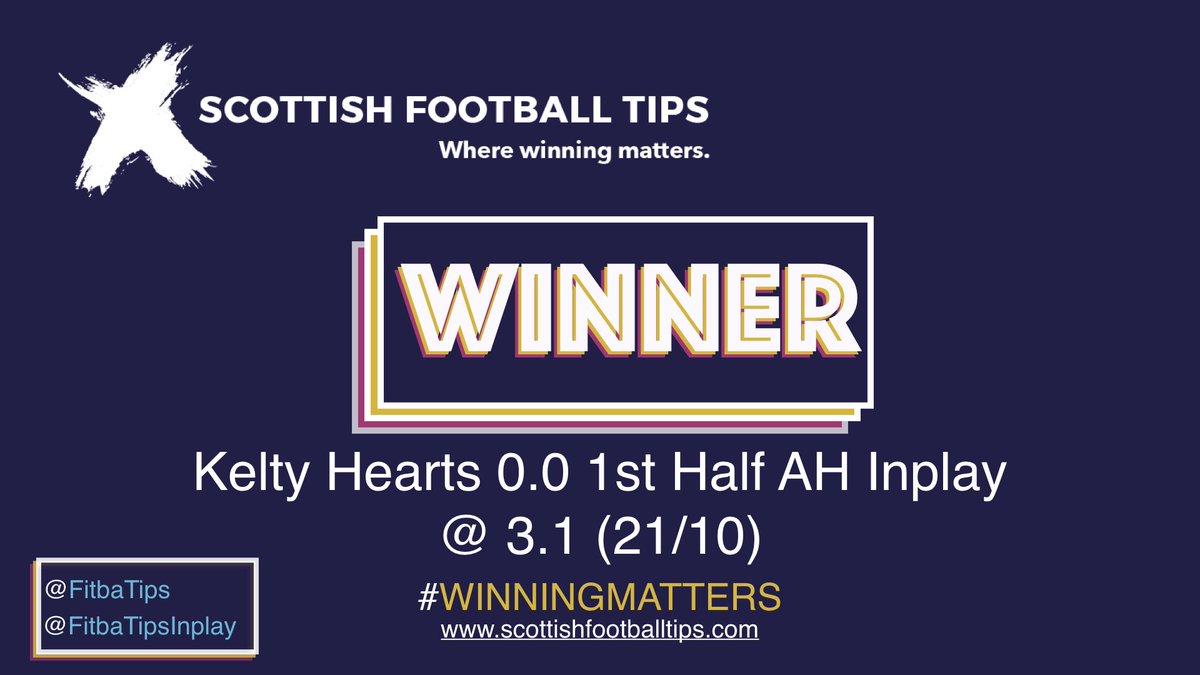 FitbaTipsInplay's tweet image. An excellent first half #Winner for Saturday afternoon. No losers and an excellent profit made from this one.

Happy members on yet another Saturday.

#Winning #Inplay #BettingTips

#WinningMatters