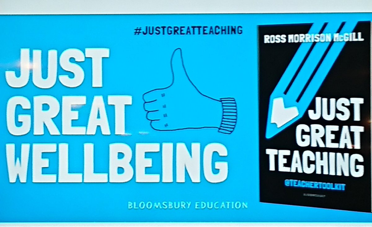 AdrianBethune's tweet image. @JamieGBarry sharing how he created a culture of #wellbeing at his school. Inspired by @chrisdysonHT and reminds me of @andrew_cowley23 book!

Jamie&apos;s school features in the chapter on Teacher wellbeing in #JustGreatTeaching