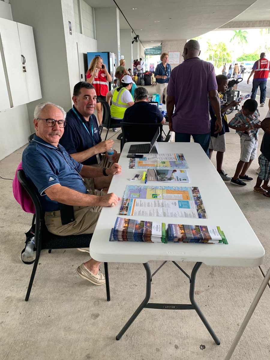 The Discover The Palm Beaches team helping Bahamas evacuees with hotel and transportation assistance at Port of Palm Beach. #thepalmbeaches