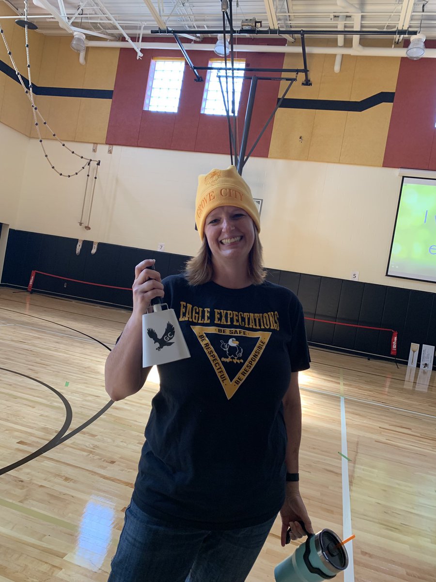 tiff_thompson12's tweet photo. Make sure to order your Grove City Gear from Miss Stewart!!  Proceeds benefit the continued development of our awesome STEAM lab at Hillview!!  Here is Nicole May modeling the fleece hat and Cow Bell!  More Cow Bell!! https://t.co/w6Y8bKxe4k