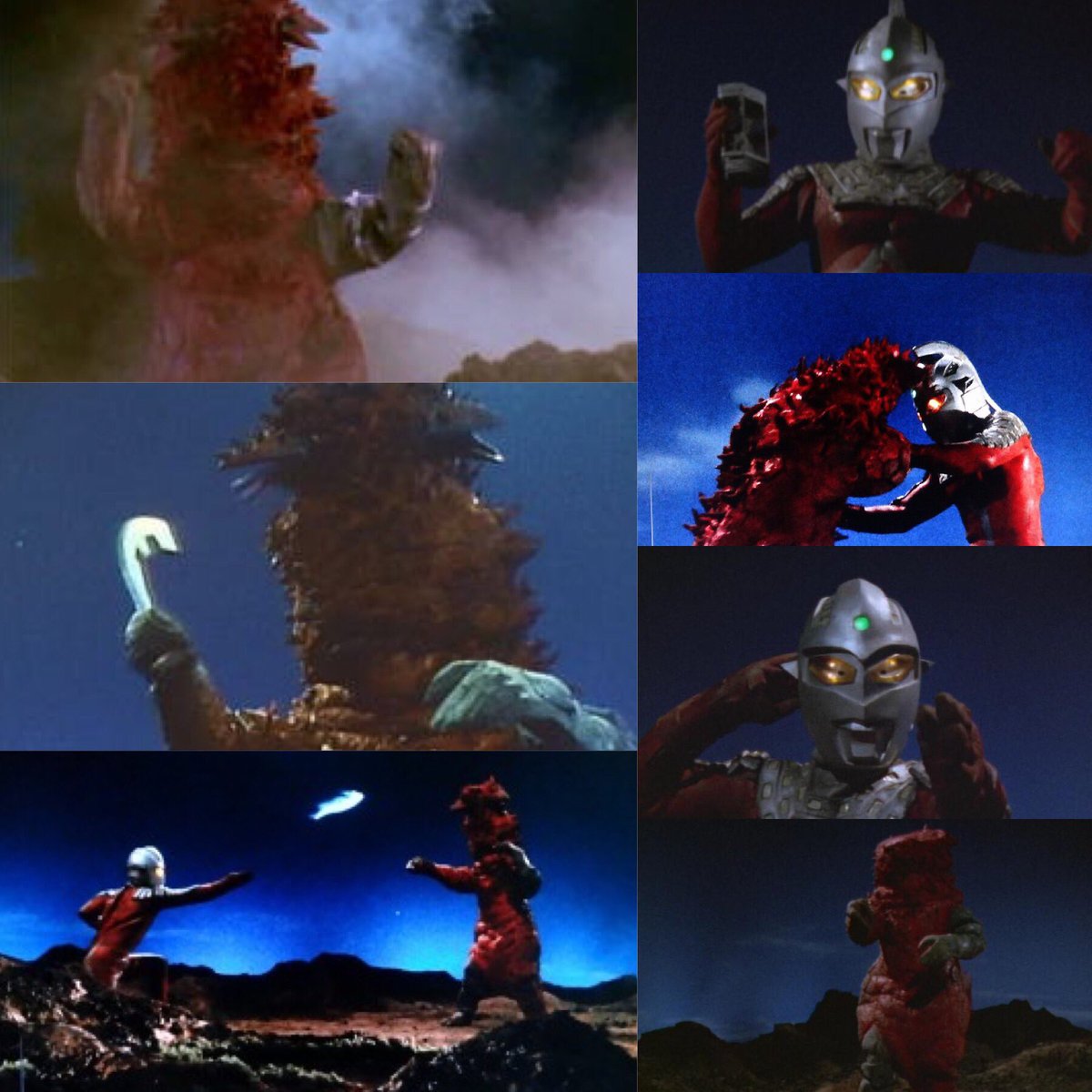 S Murakami 改造パンドンは セブンに切断された左手と右足にゴース星人が義手義足を取り付けて蘇生させた パンドンの本来の手は2本指だが 義手の手は5本指 初戦とは違って火炎は吐かない 着ぐるみの義手や義足は高山良策によるもので 型抜きで造られ