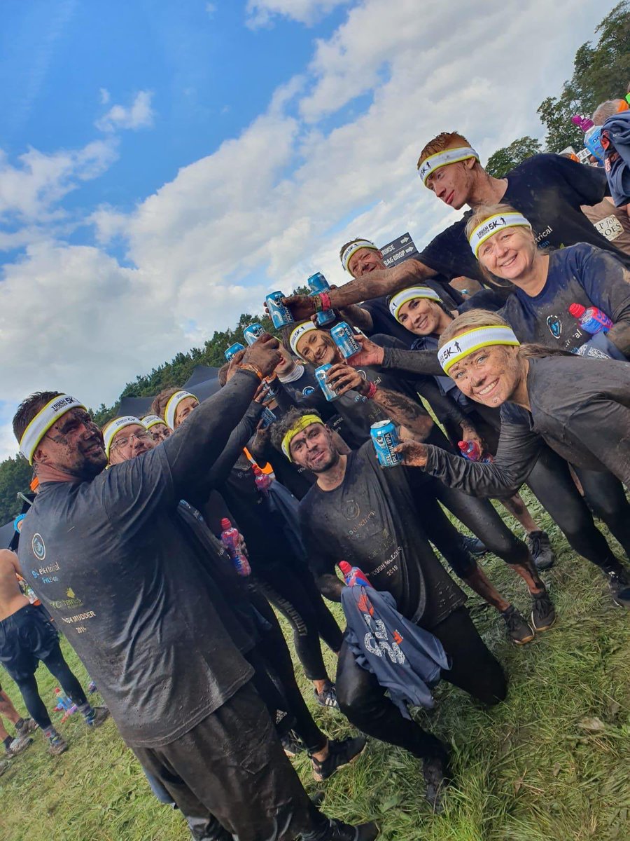 ukgoelectrical's tweet photo. ๐ช๐ป We did it! Tough Mudder 2019! Thank you so much to everyone for your support and donating ๐ we all need a well deserved rest this evening but we enjoyed every minute! ๐ช๐ป #toughmudder2019 #completed #teamgo #goelectrical https://t.co/Rlh7A8yTw7