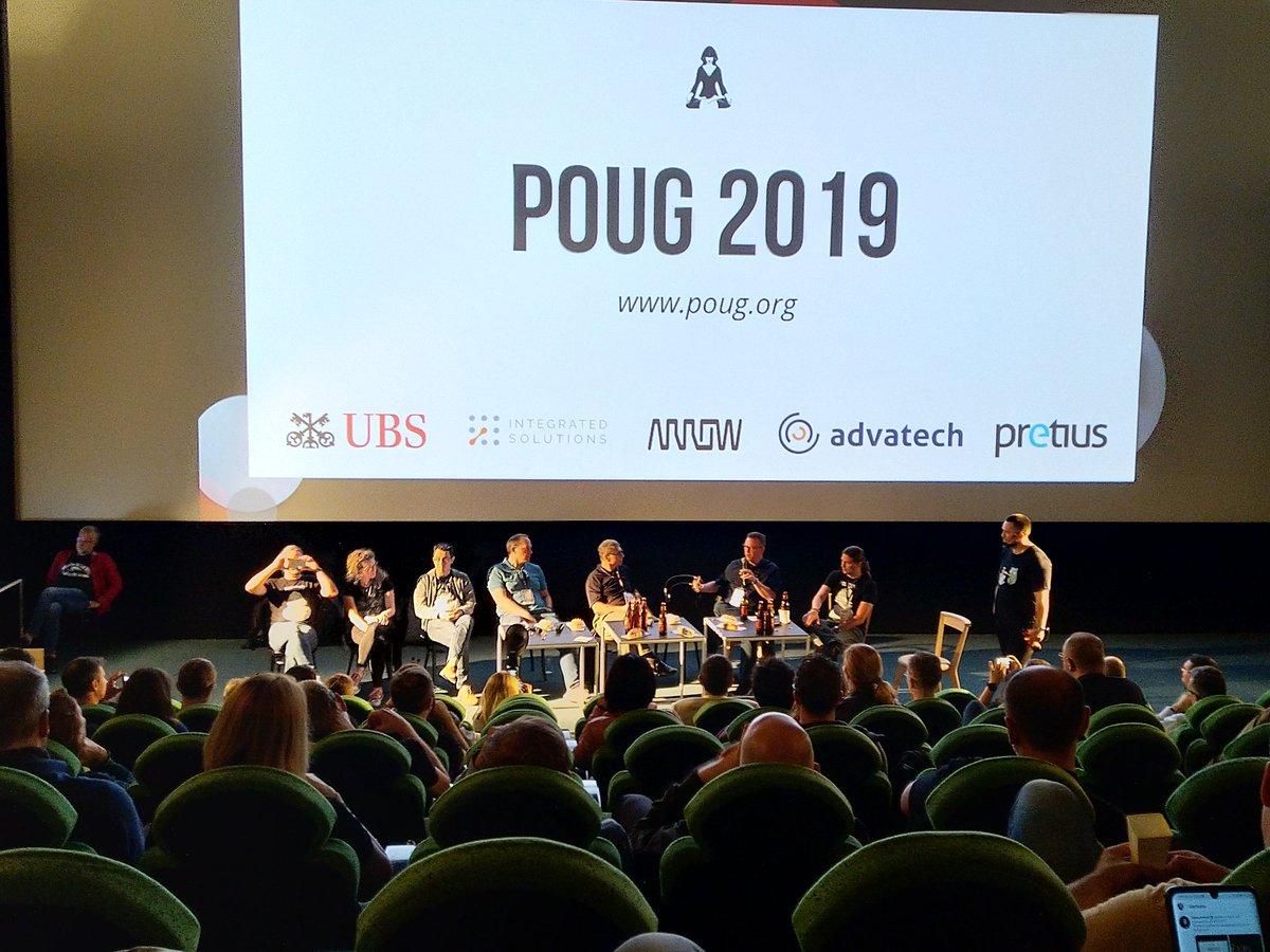 LucasBednarek's tweet photo. Discussion panel: Cloud vs on-premises #POUG2019 #POUG19 @POUG_ORG A lot of fun already and it's only the beginning... 🤣 https://t.co/rwXX0rjspg