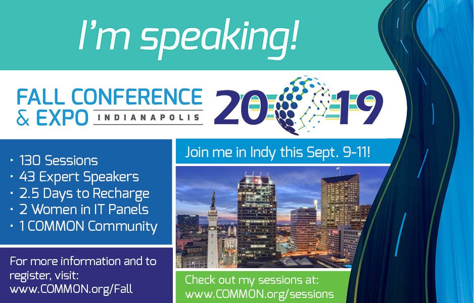 mckdrmoly's tweet image. Heading to Indianapolis this week for @commonug? I&apos;ll be showing cool stuff you can do with the latest Db2 Web Query release in session 17AG, 4:00 Monday - seats still available!   #db2webqueryi