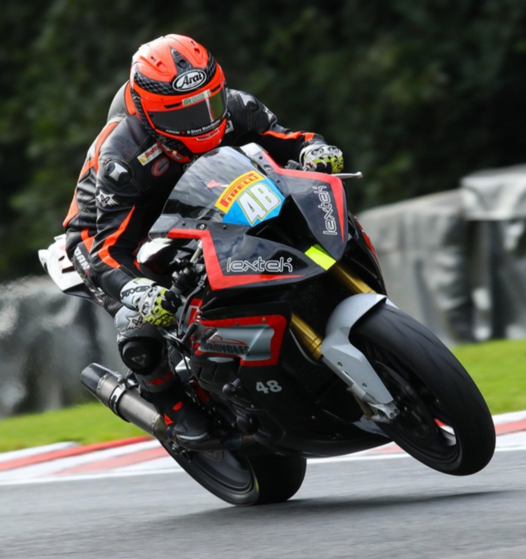 npmotorcycles's tweet photo. Oulton Park BSB. Race 1 bike was great and the new titanium exhaust fitted from @lextek_products added the performance I needed to run further up the pack. Started 12th and went into 8th by lap 2, but had brake failure and had to retire. But shows what we  can do for race 2 https://t.co/hKTvKefBhA