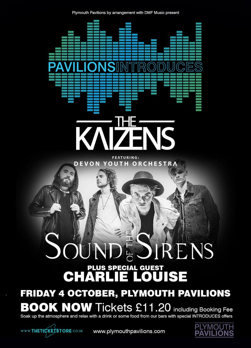 Tomorrow is the day that the Devon Youth Orchestra records with The Kaizens ahead of our gig at Plymouth Pavilions on Friday 4th October as part of the Pavilions Introducing programme. Devon musical talent at it's best!