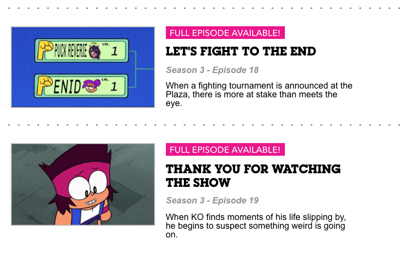 ianjq's tweet photo. Heads up OK KO fans. if you're buying the show on digital platforms (iTunes, Amazon, Youtube, etc) the episodes are in the wrong order. THEY ALL GOT IT WRONG. "Let's Fight to The End" comes BEFORE "Thank You For Watching The Show": https://t.co/YX2hhUcqjN