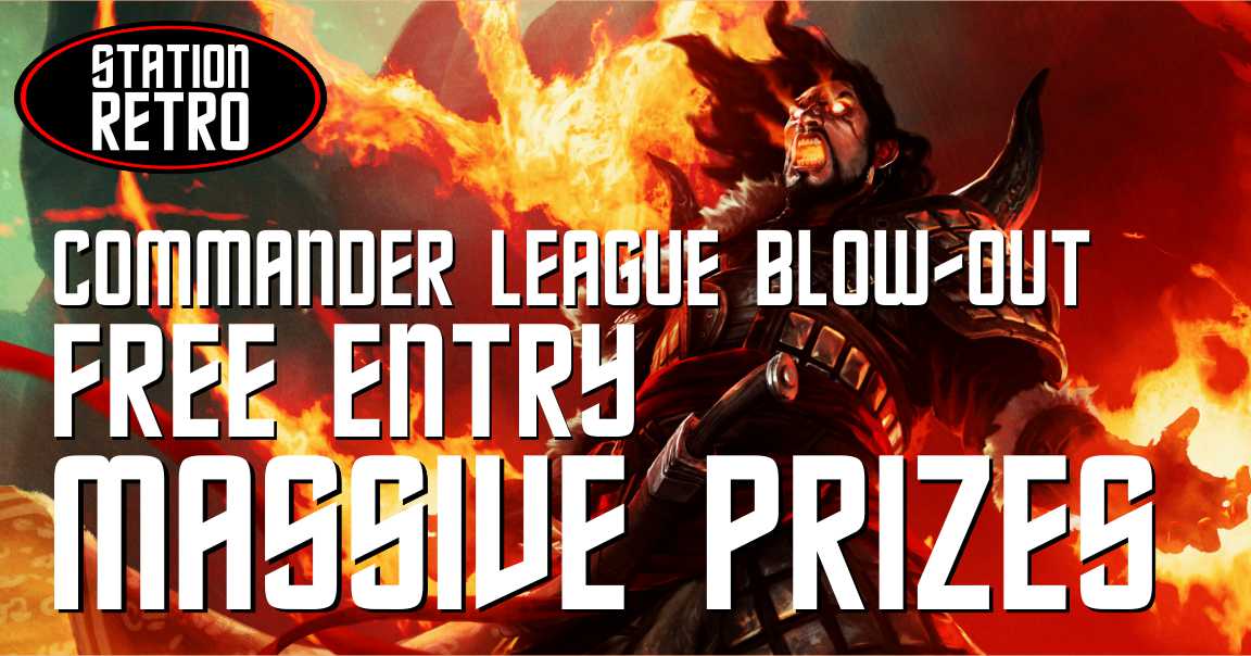 StationRetroHSV's tweet photo. Magic The Gathering: Commander League BLOW-OUT at Station Retro in Huntsville with FREE ENTRY!
Prizes:
1: Box of Eldraine Booster Packs
2: 1/2 Box of Eldraine Booster Packs
3: 1/4 Box of Eldraine Booster Packs

Details: https://t.co/9cgKFzyATS https://t.co/spVeWfRTOu