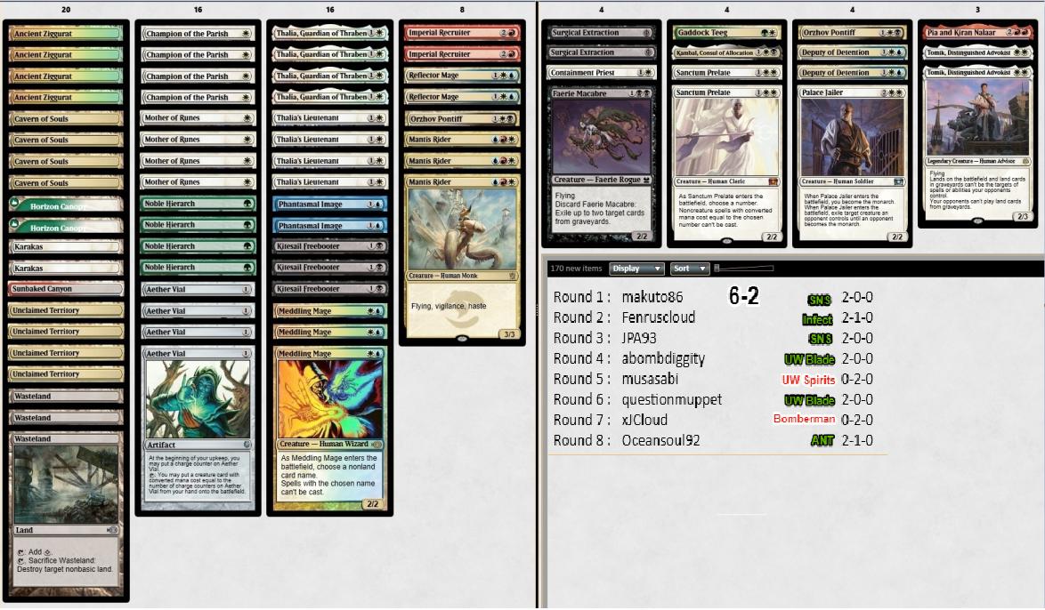 Yosoy_ez's tweet photo. Went 6-2 in the Legacy MOCS Prelim with Mantis Rider Legacy Humans. Humans continues to feel great despite WOTC printing very hateful cards. #LegacyHumans #MTGLegacy (Excuse Potato Quality) https://t.co/hWH5Vxmrt1