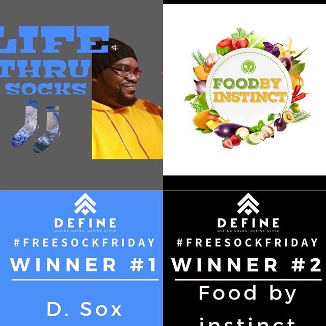 Definesocks's tweet photo. Congrulations to @lifethrusocks &amp; @foodbyinstinct  for winning the #Swipemedown edition of #freesockfriday.  Will send personal messages momentarily. For all that did not win, we look forward to you playing #NextFriday. Craig and Dae Dae will be there to… https://t.co/ZsbLDFYFzu https://t.co/vW2FMEpZU4