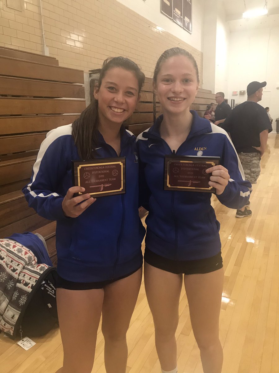 AldenVball's tweet photo. Shoutout to Jenna and Emma for winning the all tournament team award! https://t.co/KgBGff1fiB