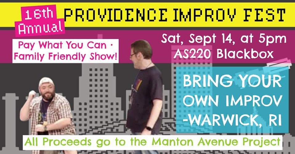 PVDImprovFest's tweet photo. Fun for everyone! Next Saturday night at 5 pm in the Blackbox with @BYOI's family friendly show. 

Pay what you can, all proceeds benefit the @mantonave, a theater arts program for Providence youth
#providence #improv #comedy #festival #pvdif16 #familyfriendly #rhodeisland https://t.co/0ejmfPDPW5