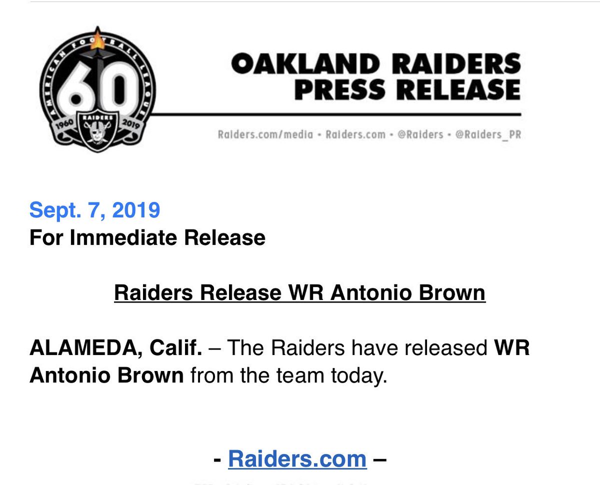 AdamSchefter's tweet photo. The official statement: https://t.co/L8qdaJbIzP