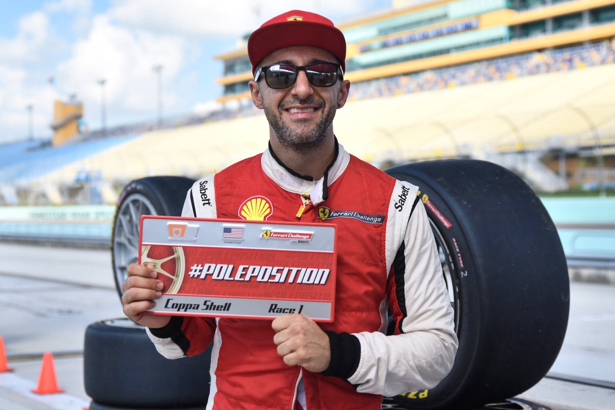 FerrariRaces's tweet photo. #FerrariChallengeHomesteadMiami Bravo Mark #Issa starting from front row in Coppa @ShellMotorsport Race-1 at @HomesteadMiami ππ»π
#PolePosition #MotegiGoldenWheel Trofeo @pirellisport #Ferrari488Challenge #FCNA https://t.co/G6NEvQUlo5