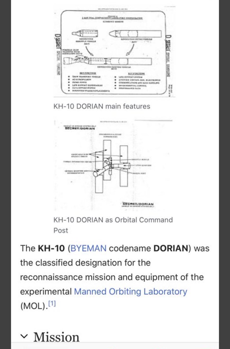 Does DORIAN have anything to do with the NRO? @selvestekjetil bring this to the table. Dorian, SIGINT, Corona 1-8, MOL (Manned orbital laboratory) @POTUS