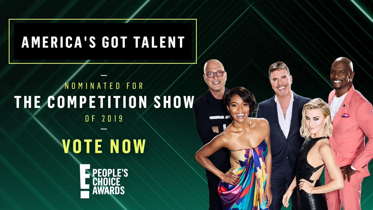 peopleschoice's tweet photo. RT to vote for #AGT as #TheCompetitionShow of 2019 now! #PCAs https://t.co/F7T0Hu0qw0