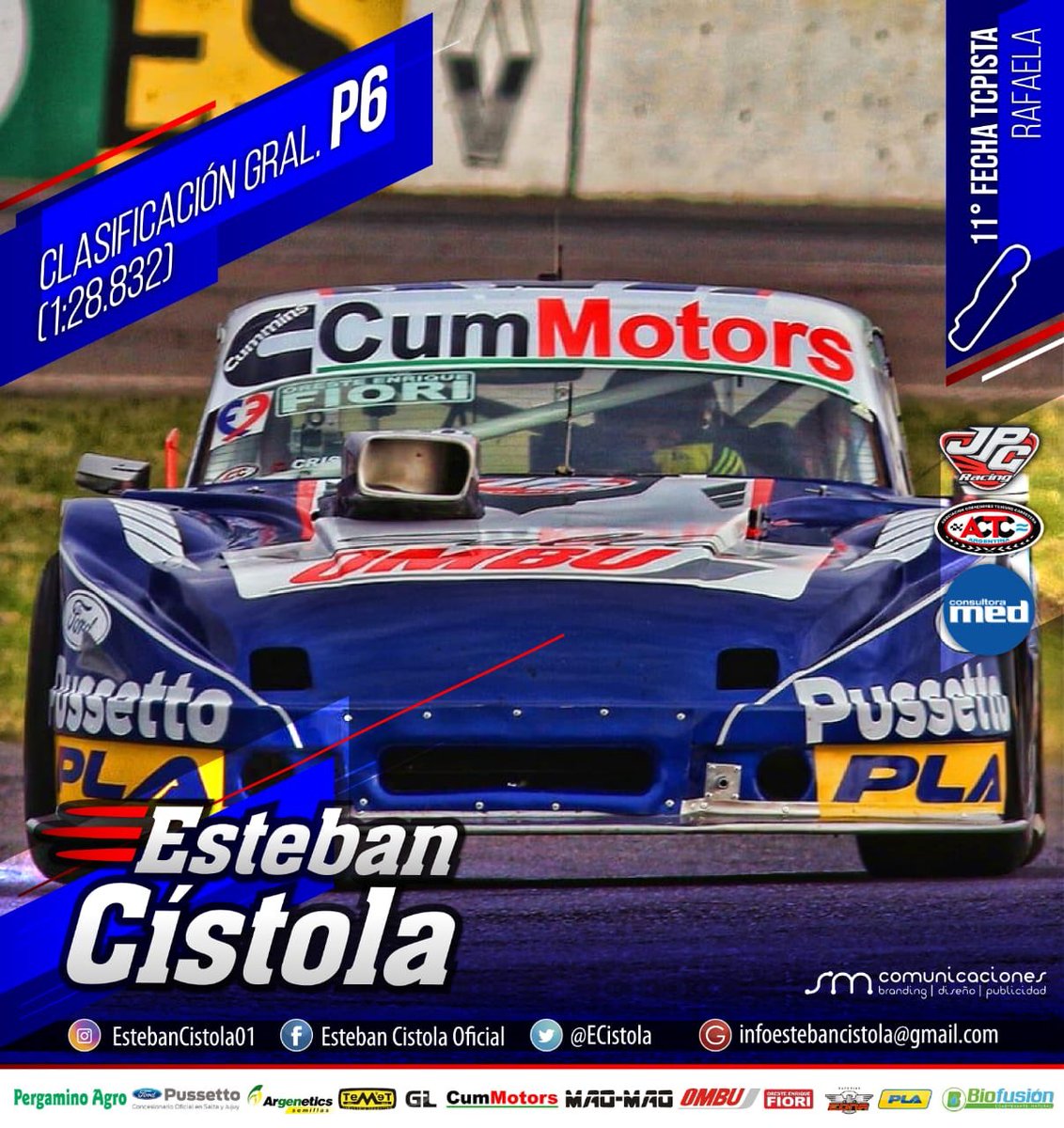 ecistola's tweet photo. ⏱ Pudimos hacer una buena vuelta y eso nos permitió ubicarnos en en el #P6 de la 𝘾𝙇𝘼𝙎𝙄𝙁𝙄𝘾𝘼𝘾𝙄𝙊́𝙉 𝙂𝙀𝙉𝙀𝙍𝘼𝙇 con un registro de tiempo de (𝟬𝟭:44.590) ⏱✅
#ClasificaciónGral
#TCPista
#Fecha11
#Rafaela
#JPGRacing
#SMComunicaciones 🏁🚀🚀🚀 @actcargentina https://t.co/aZbTwqOPfh
