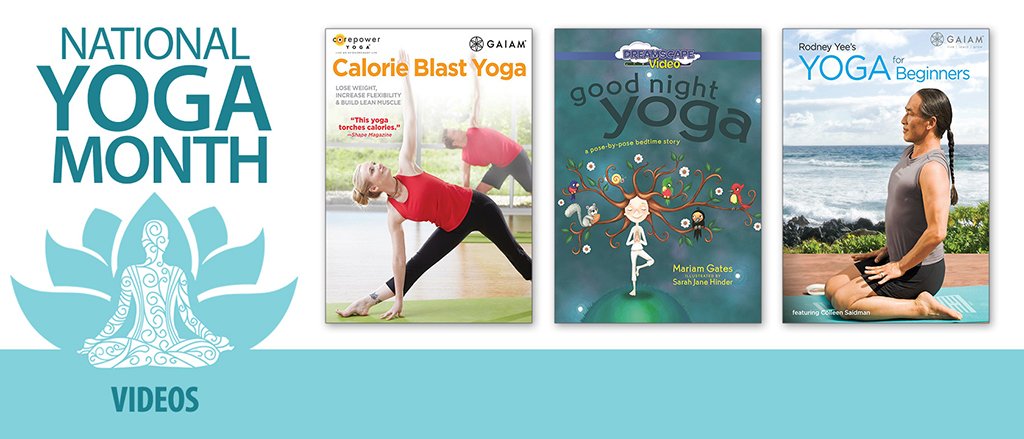 a collage of yoga video covers