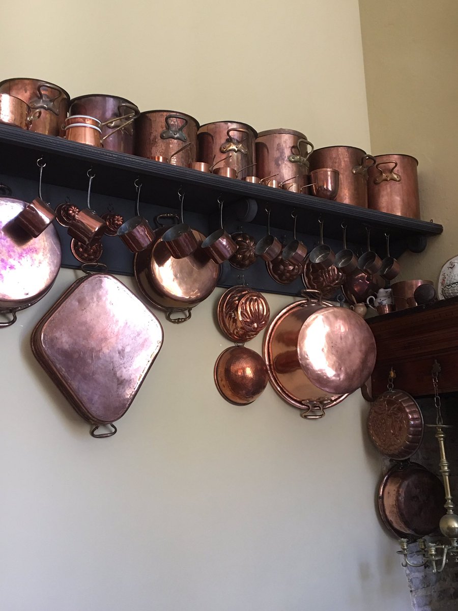 Hey Presto Pots and Pans! Some of the many adorning the kitchen. #castillonnes #Bergerac #frenchkitchen