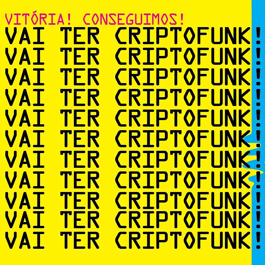 criptofunk's tweet photo. 💥VITÓRIA! CONSEGUIMOS! 💥
⠀⠀⠀⠀⠀⠀⠀⠀⠀
Queremos deixar o nosso muito obrigada. Sem vocês nada disso seria possível!
⠀⠀⠀⠀⠀⠀⠀⠀⠀
Agora o nosso próximo desafio, como sempre, é dobrar a meta! Pra a gente fazer uma CriptoFunk ainda melhor. Vamos nessa? https://t.co/TUeJ0JnIlS