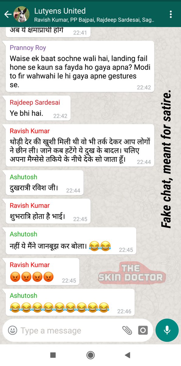 What happened in Lutyens Journalists fake WhatsApp group after #VikramLander of #Chandrayaan2 failed soft landing on moon? Please read :