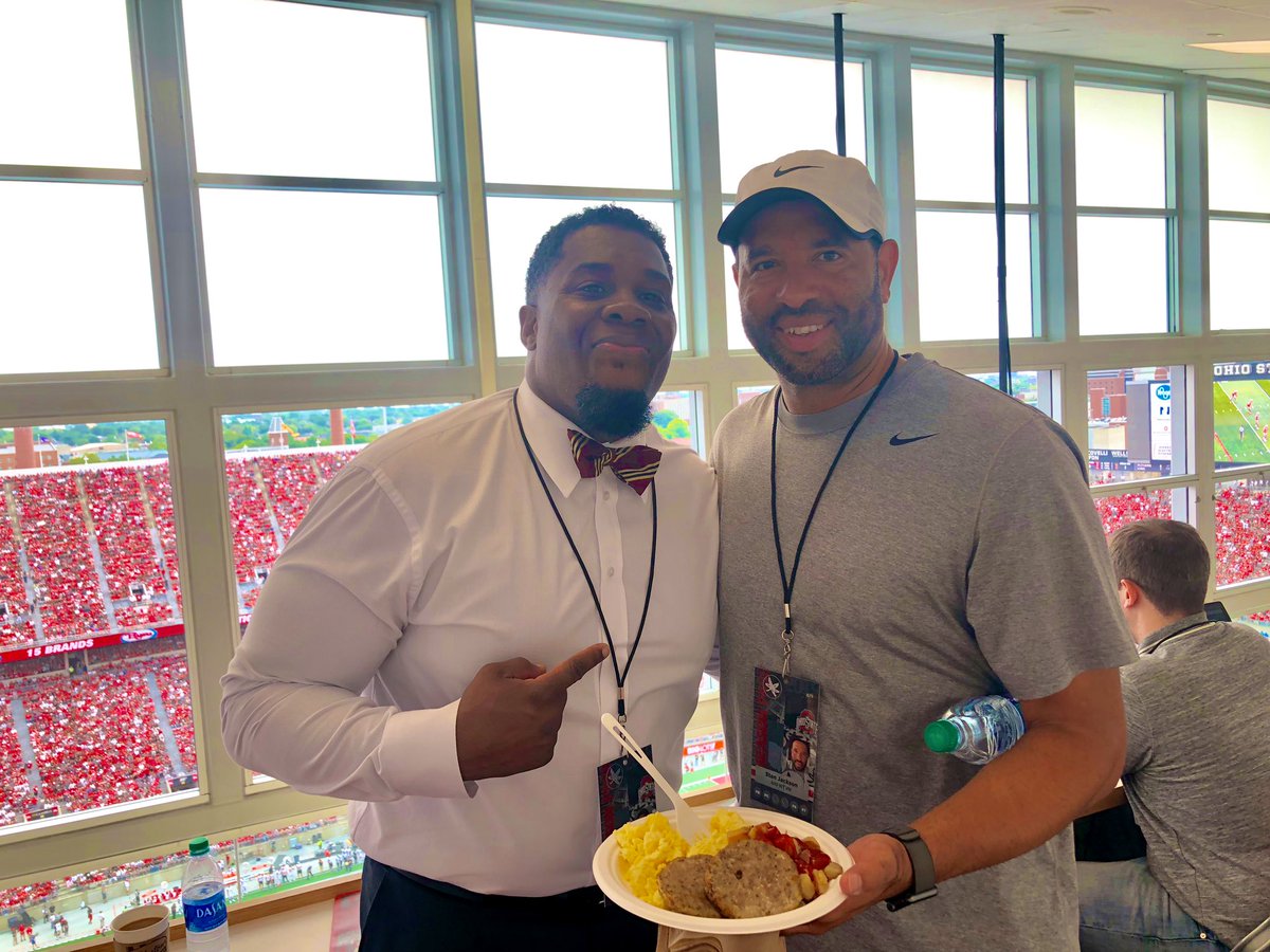 Pressbox life.. former Buckeye QB #8 in your program #1 in ur heart ❤️ #mybrother