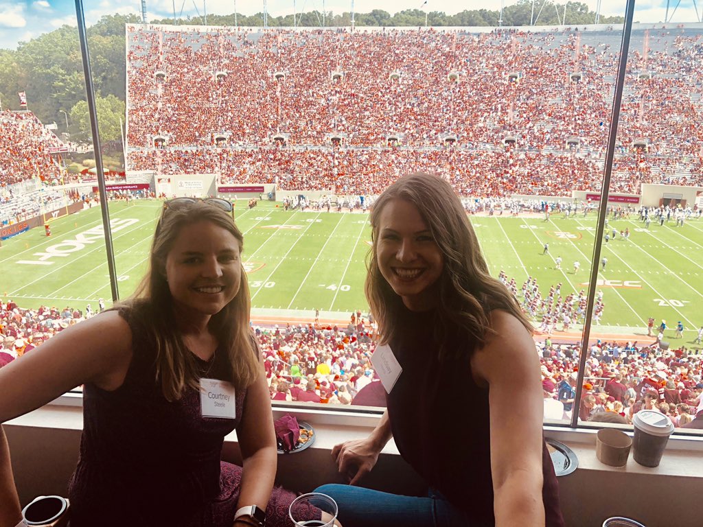 Representing #DavyLab & #VTGSA some wonderful views from pres suite Hokies up at Half!