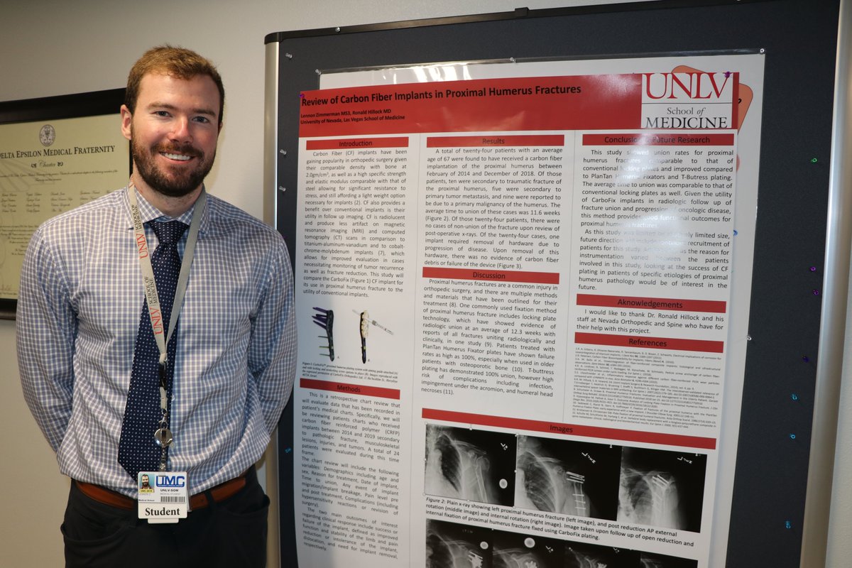 unlvmedicine's tweet image. 1st Annual Medical Research Forum 2019.
Second and third year medical students presented their research posters to school leadership and members of the medical community. Thanks to everyone who assisted with the projects!  #UNLV #futuredoctors