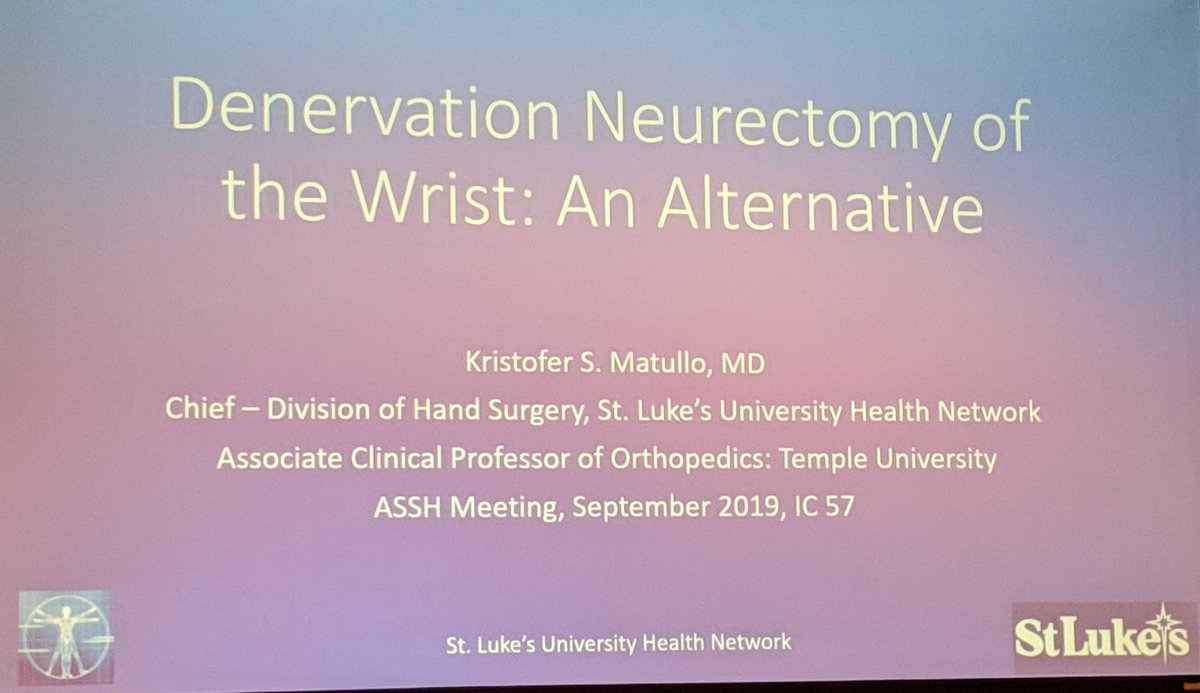 AndrewSobelMD's tweet photo. Great talk moderated by Kris Matullo, MD from @mystlukes (my future boss!) on scapholunate advanced collapse and its treatment options at this year's #ASSH19 #ASSH2019 meeting! @HandSociety
#handsurgery #orthopedics #plasticsurgery https://t.co/xQI6tvxQPL