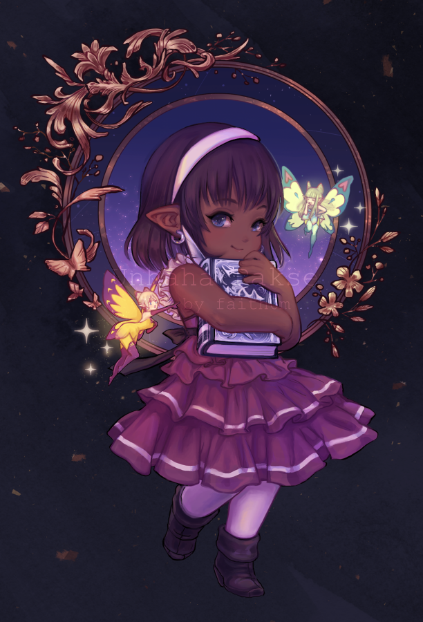 faith0m's tweet photo. Finished comm for a friend from #FFXIV of their lalafell scholar...! 
Fun details in the bg based on ast/whm because they played those when we first met. You metaslave...! JKJK <3

More process WIPs on Patreon (including incredibly noodly base sketch): https://t.co/DpplyBC9VZ https://t.co/gAs5m3h7gX